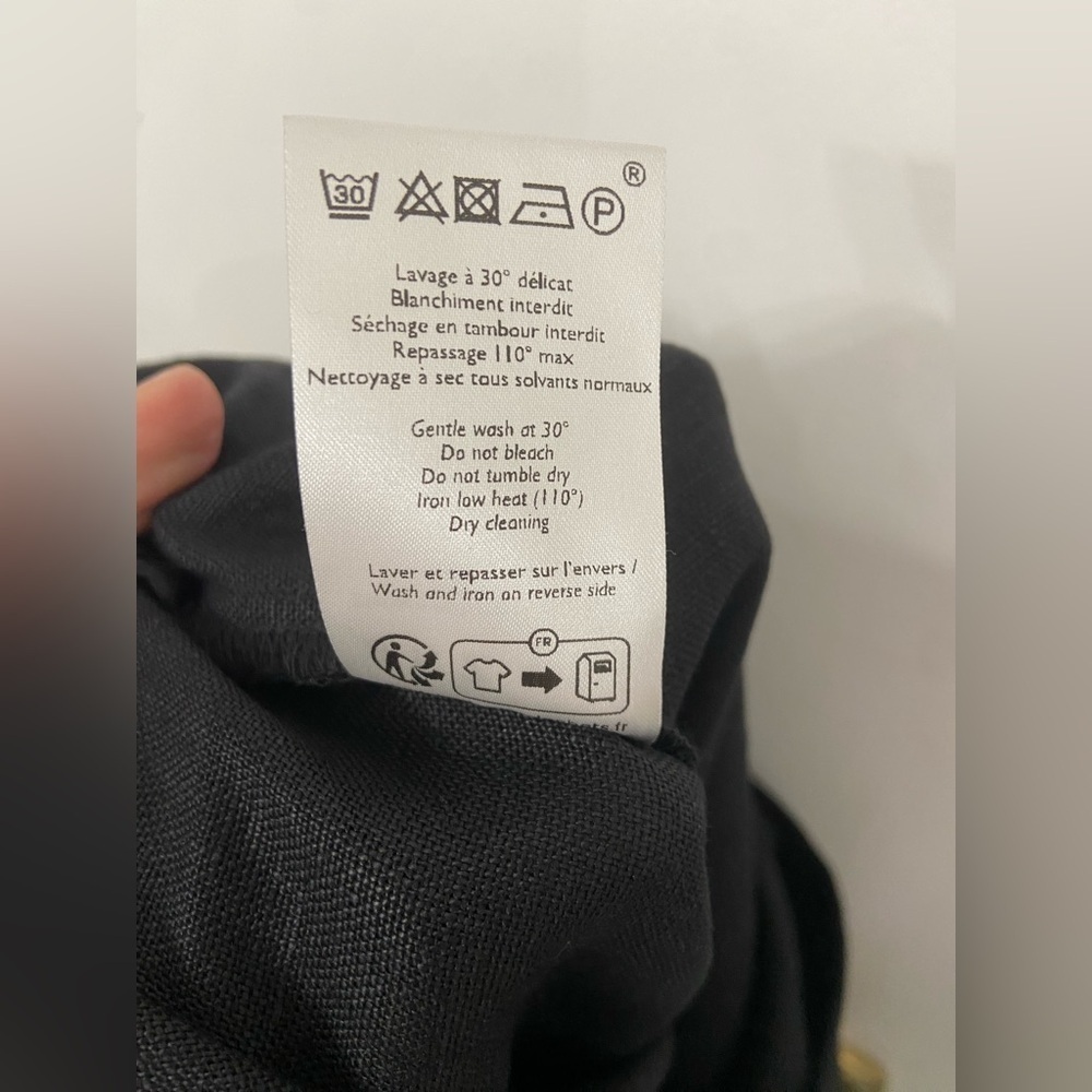 Sezane Jenson Linen Straight Leg Pants Black Size FR46/US 14 - Picture 4 of 8